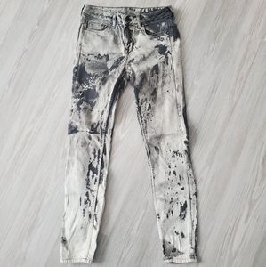 Zara Marbled, Splatter, Tie Dye Print Jeans